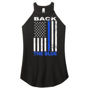 Back The Blue Support Our Police Women's Perfect Tri Rocker Tank