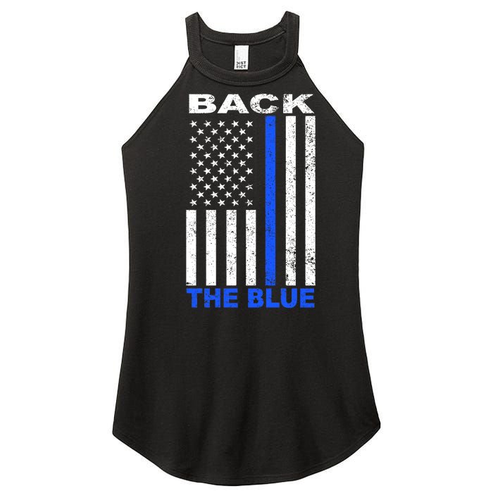 Back The Blue Support Our Police Women's Perfect Tri Rocker Tank