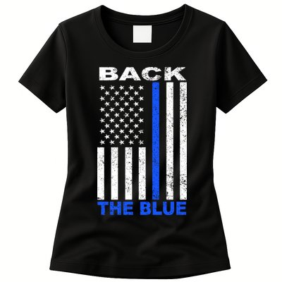 Back The Blue Support Our Police Womens T-Shirt