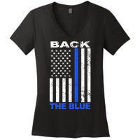 Back The Blue Support Our Police Women's V-Neck T-Shirt