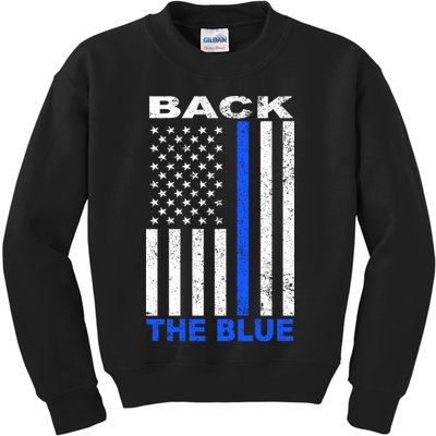 Back The Blue Support Our Police Kids Sweatshirt