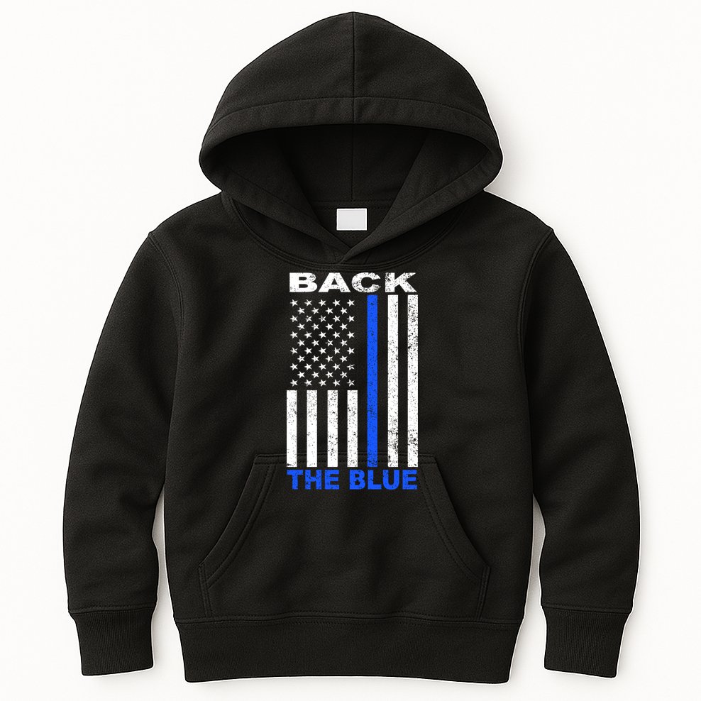 Back The Blue Support Our Police Kids Hoodie