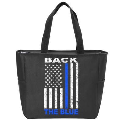 Back The Blue Support Our Police Zip Tote Bag
