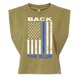 Back The Blue Support Our Police Garment-Dyed Women's Muscle Tee