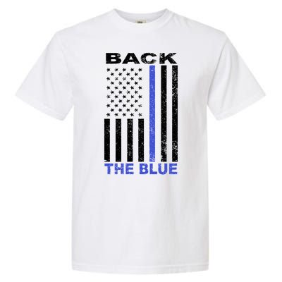 Back The Blue Support Our Police Garment-Dyed Heavyweight T-Shirt