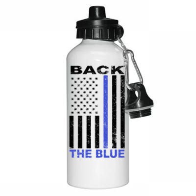 Back The Blue Support Our Police Aluminum Water Bottle 