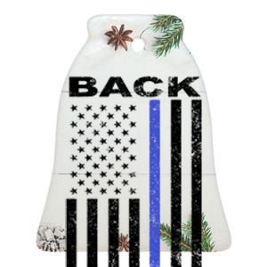 Back The Blue Support Our Police Ceramic Bell Ornament