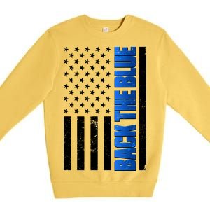 Back The Blue Thin Blue Line US Flag Premium Crewneck Sweatshirt