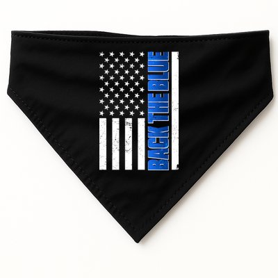 Back The Blue Thin Blue Line US Flag USA-Made Doggie Bandana