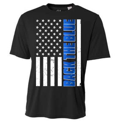 Back The Blue Thin Blue Line US Flag Cooling Performance Crew T-Shirt