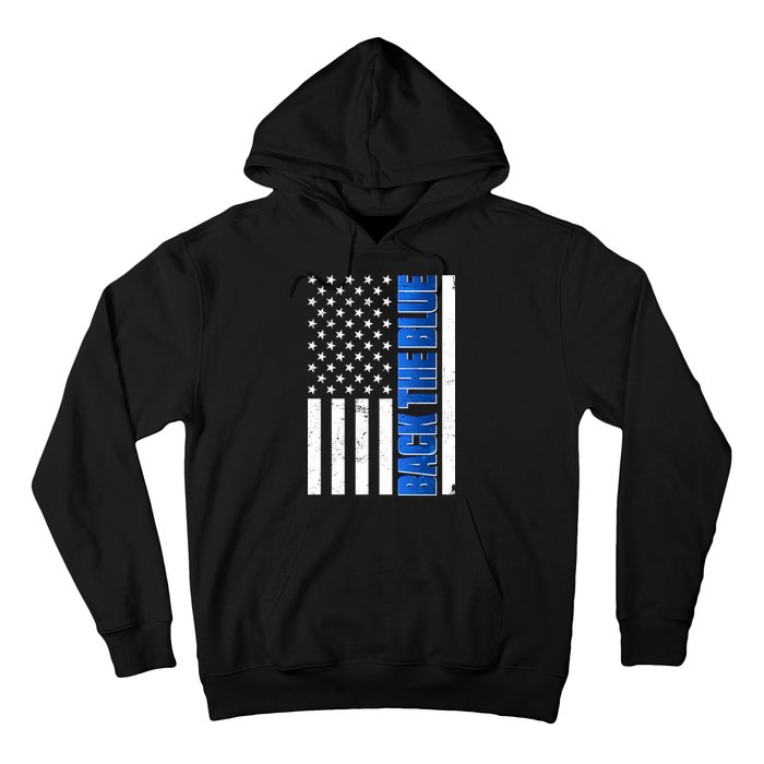 Back The Blue Thin Blue Line US Flag Hoodie