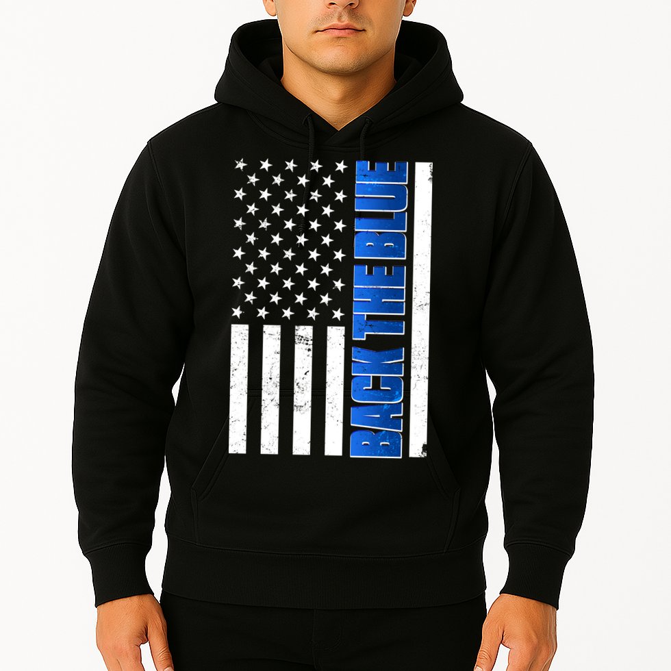 Back The Blue Thin Blue Line US Flag Hoodie