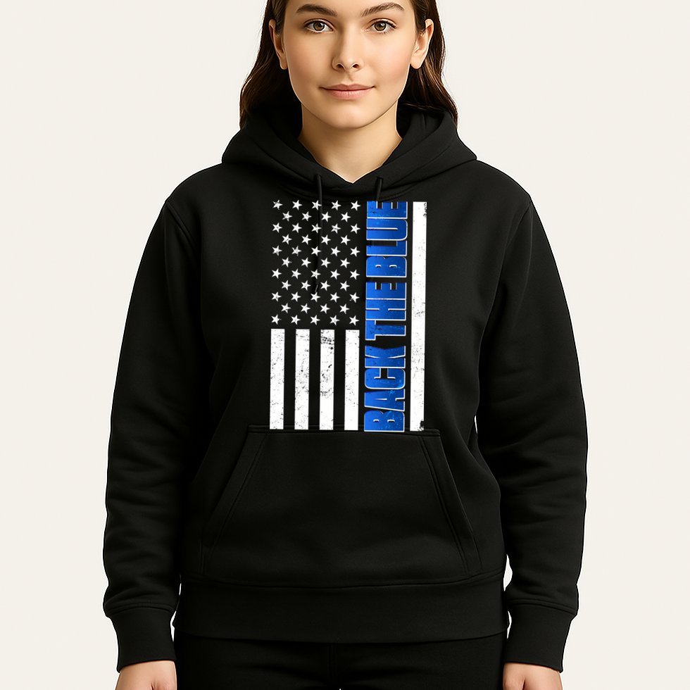 Back The Blue Thin Blue Line US Flag Hoodie