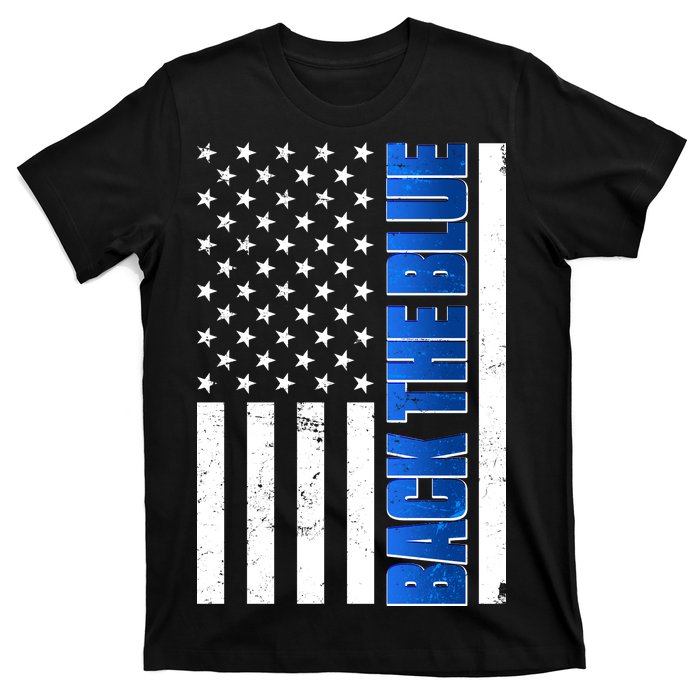 Back The Blue Thin Blue Line US Flag T-Shirt