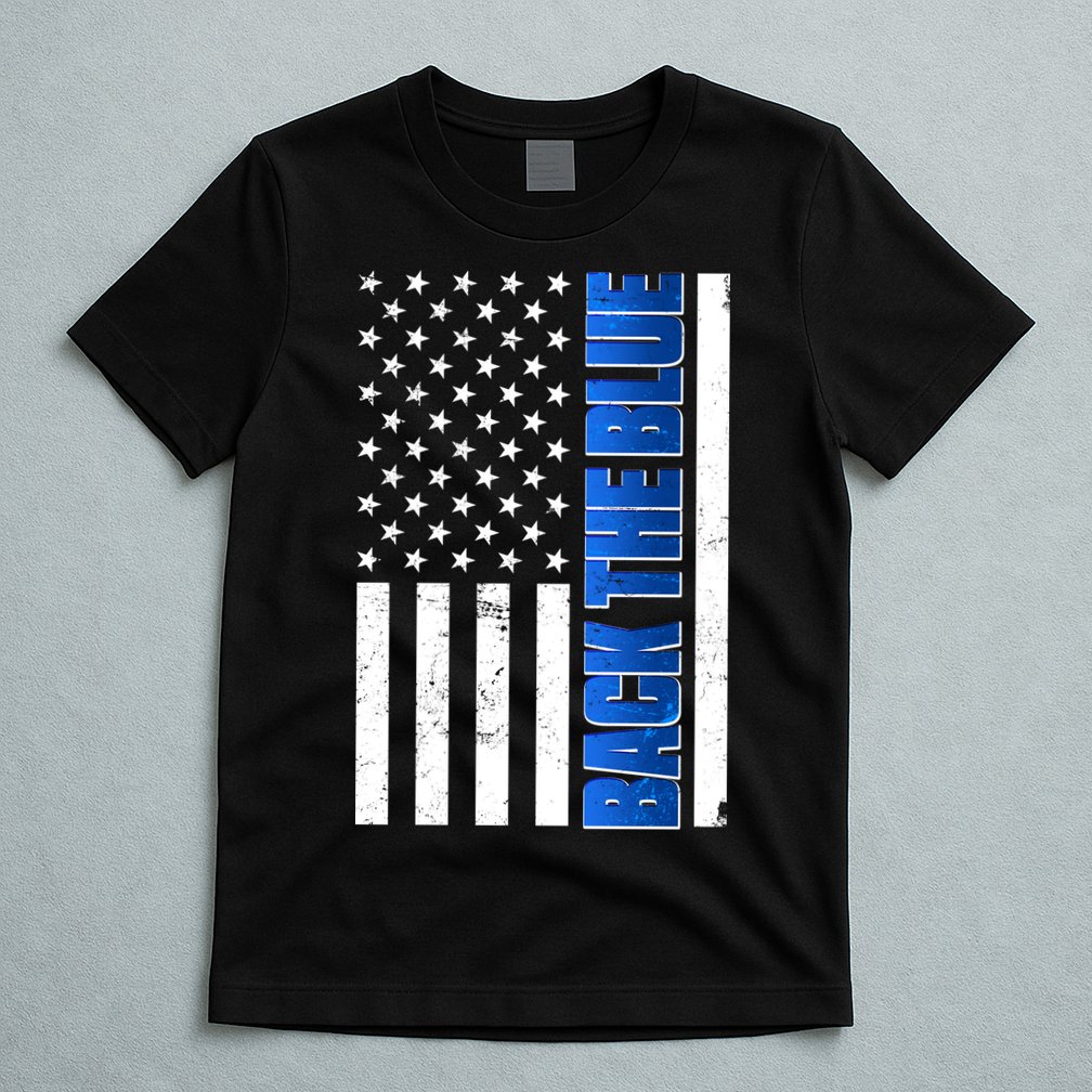 Back The Blue Thin Blue Line US Flag T-Shirt