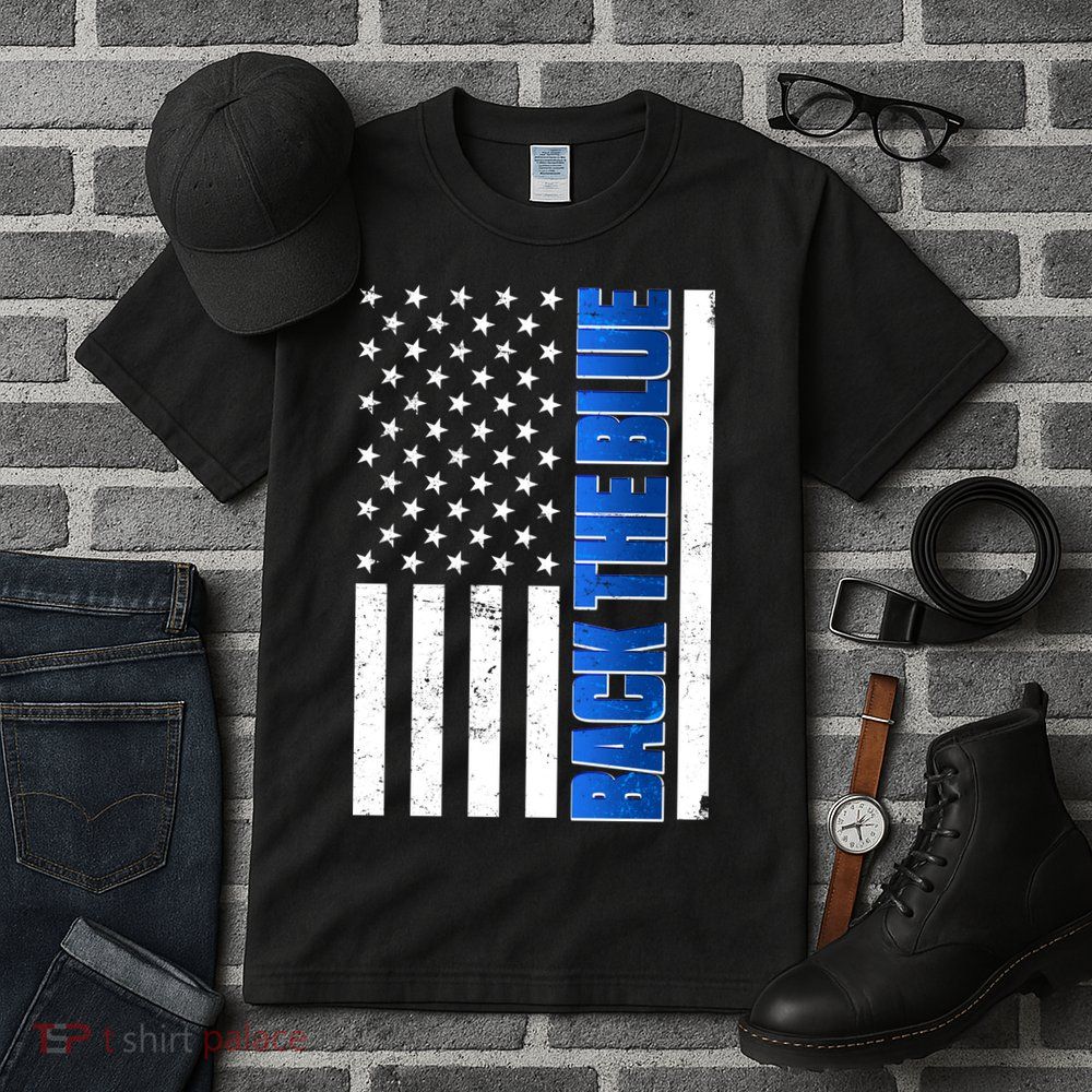 Back The Blue Thin Blue Line US Flag Tall T-Shirt