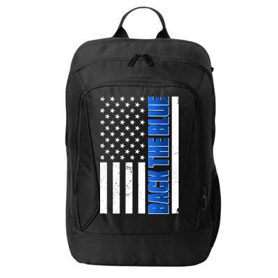 Back The Blue Thin Blue Line US Flag City Backpack