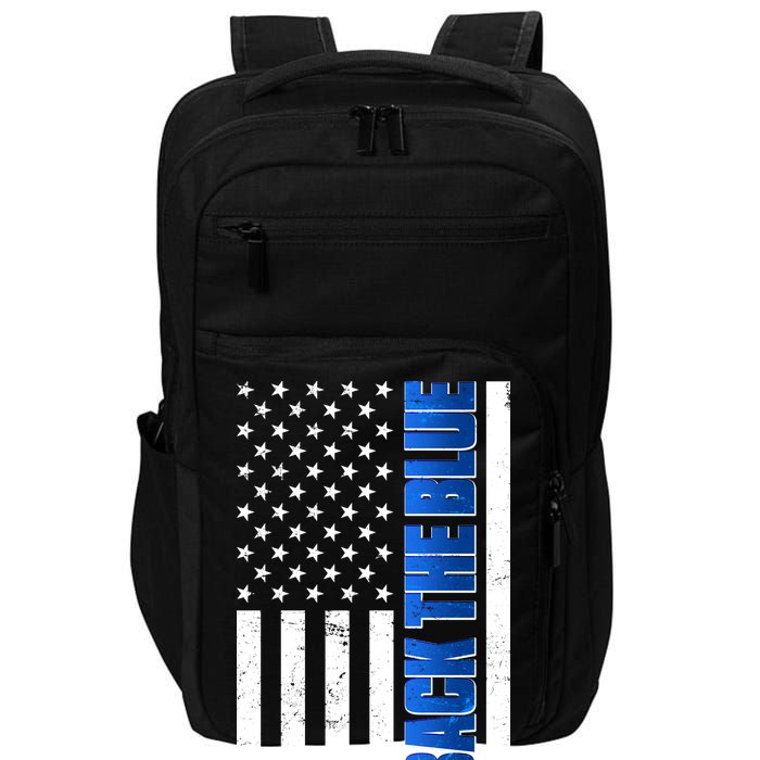 Back The Blue Thin Blue Line US Flag Impact Tech Backpack