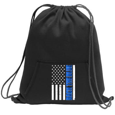 Back The Blue Thin Blue Line US Flag Sweatshirt Cinch Pack Bag