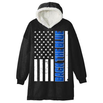 Back The Blue Thin Blue Line US Flag Hooded Wearable Blanket