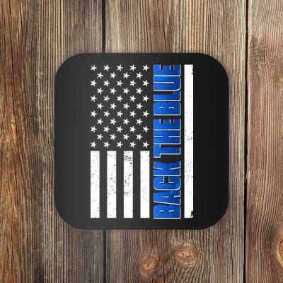 Back The Blue Thin Blue Line US Flag Coaster