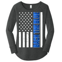 Back The Blue Thin Blue Line US Flag Women's Perfect Tri Tunic Long Sleeve Shirt