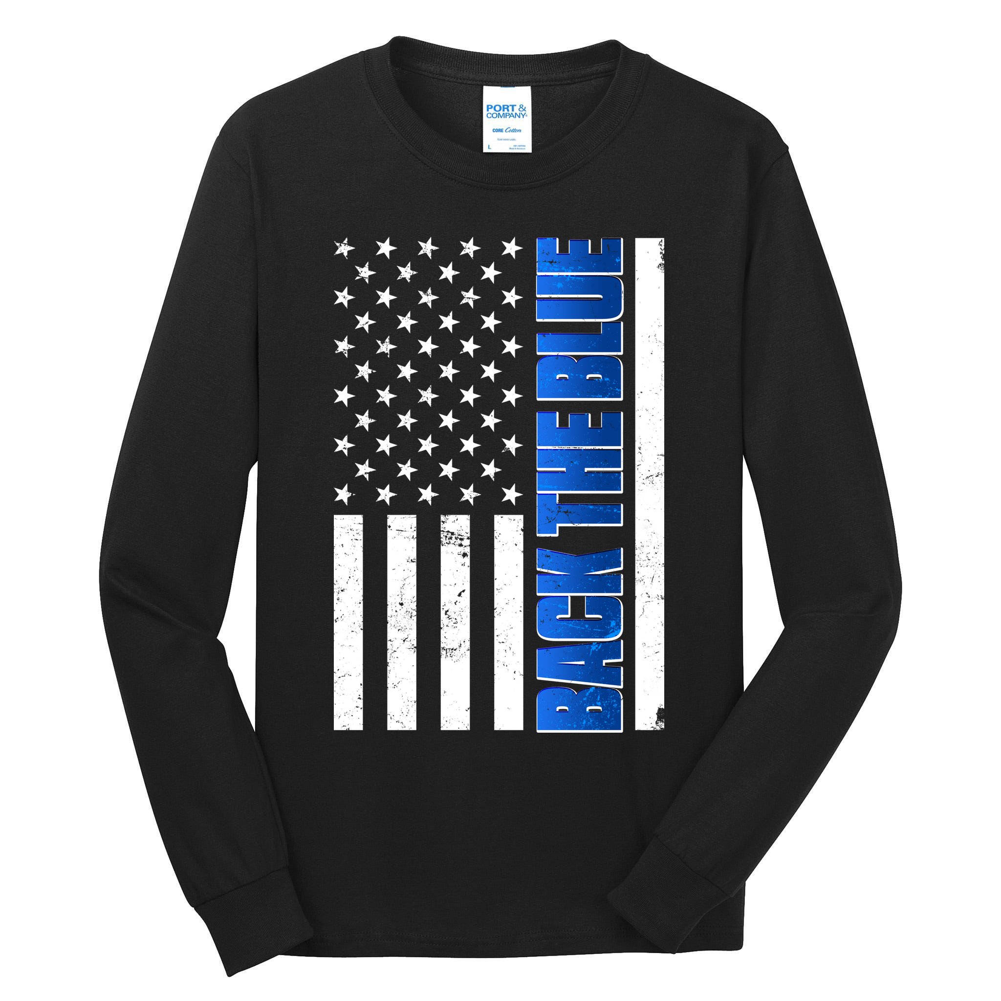 Back The Blue Thin Blue Line US Flag Tall Long Sleeve T-Shirt