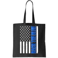 Back The Blue Thin Blue Line US Flag Tote Bag