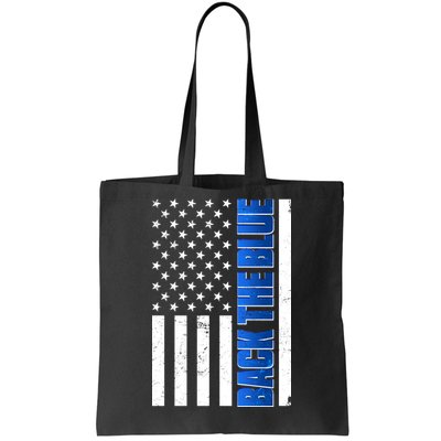 Back The Blue Thin Blue Line US Flag Tote Bag