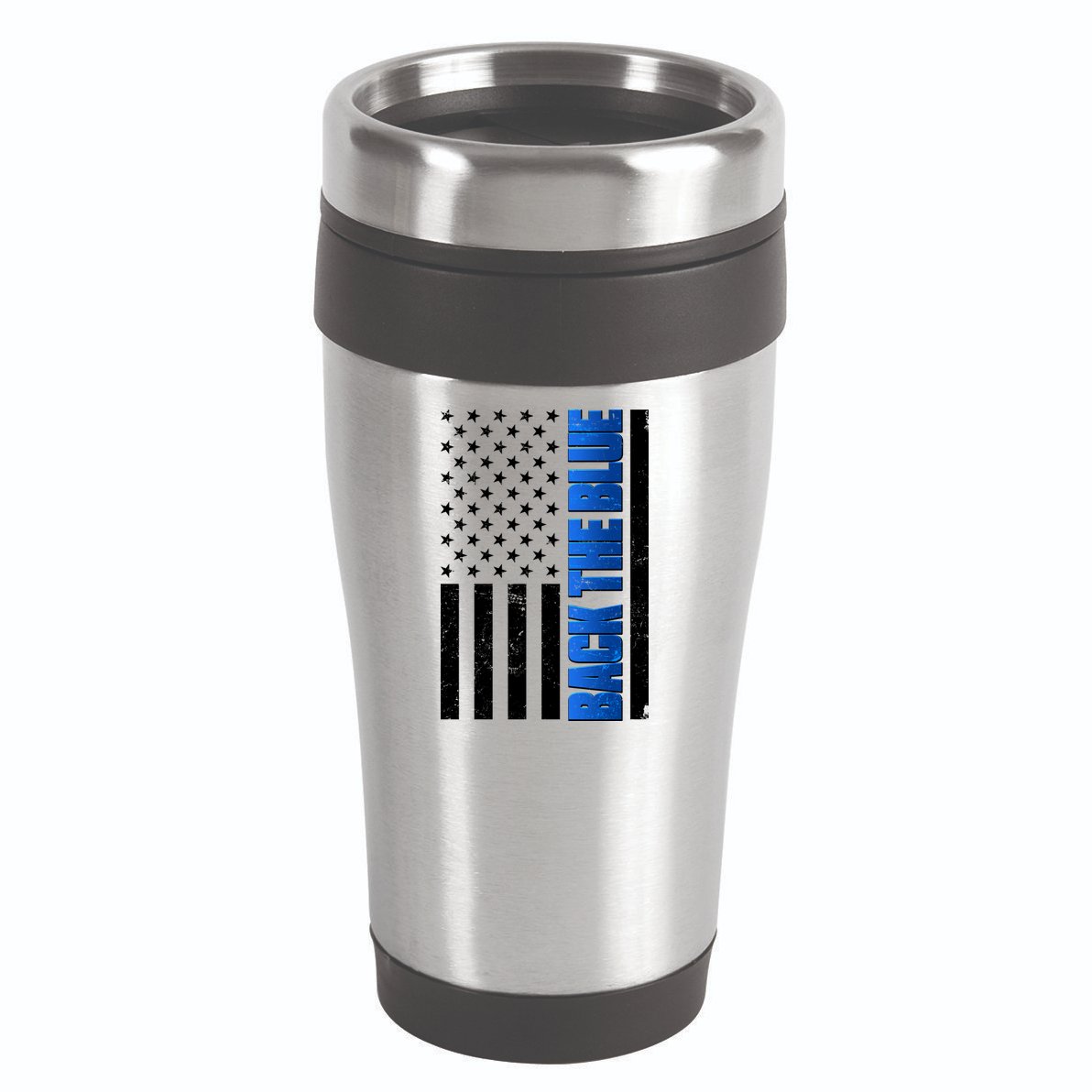Back The Blue Thin Blue Line US Flag 16oz Travel Tumbler