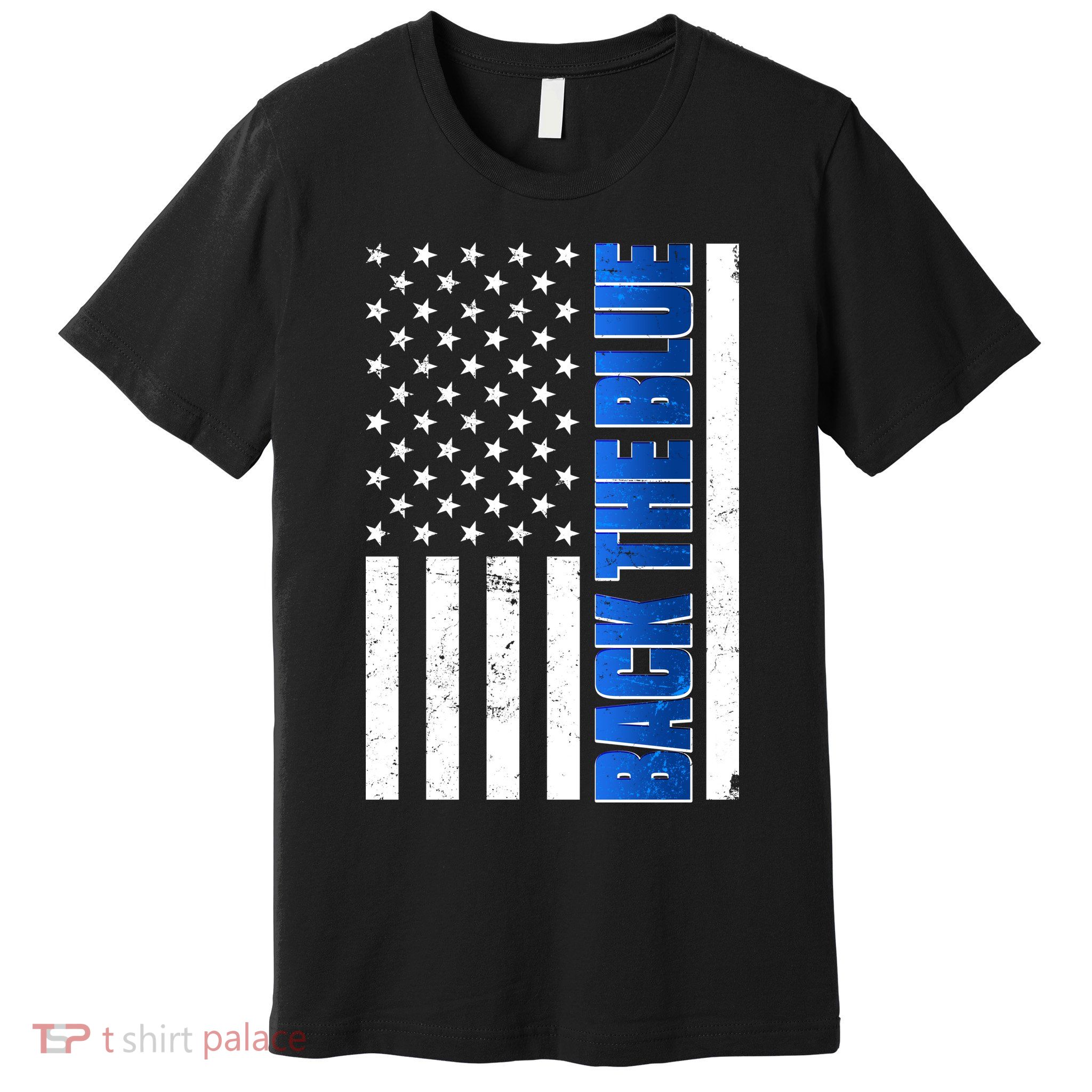 Back The Blue Thin Blue Line US Flag Premium T-Shirt