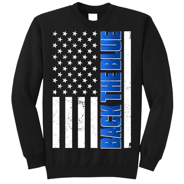 Back The Blue Thin Blue Line US Flag Tall Sweatshirt