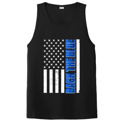 Back The Blue Thin Blue Line US Flag PosiCharge Competitor Tank
