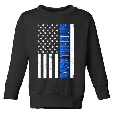 Back The Blue Thin Blue Line US Flag Toddler Sweatshirt