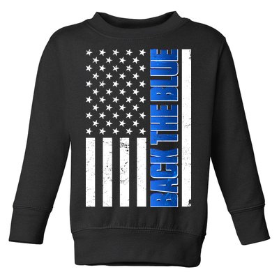 Back The Blue Thin Blue Line US Flag Toddler Sweatshirt