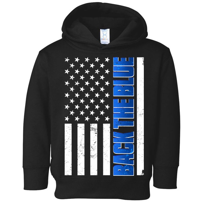 Back The Blue Thin Blue Line US Flag Toddler Hoodie