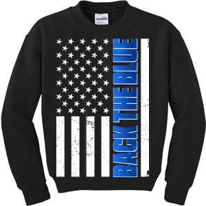 Back The Blue Thin Blue Line US Flag Kids Sweatshirt