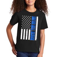 Back The Blue Thin Blue Line US Flag Kids T-Shirt
