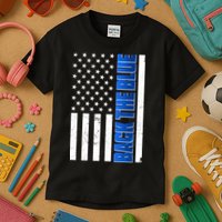 Back The Blue Thin Blue Line US Flag Kids T-Shirt
