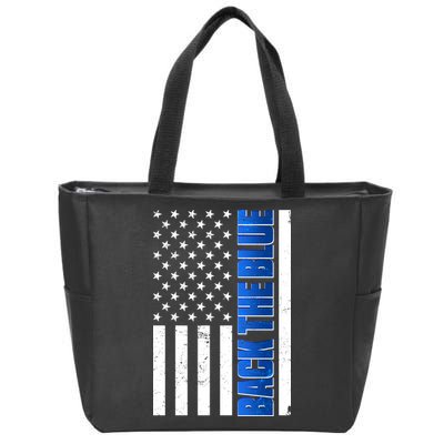 Back The Blue Thin Blue Line US Flag Zip Tote Bag