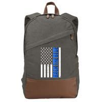 Back The Blue Thin Blue Line US Flag Cotton Canvas Backpack