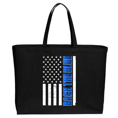 Back The Blue Thin Blue Line US Flag Cotton Canvas Jumbo Tote