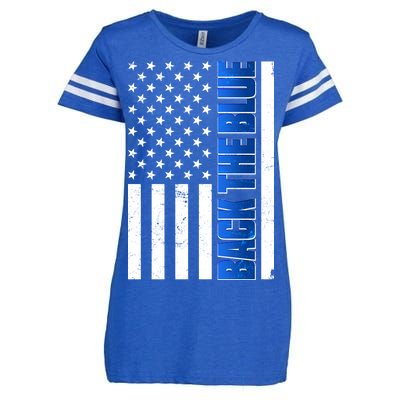 Back The Blue Thin Blue Line US Flag Enza Ladies Jersey Football T-Shirt