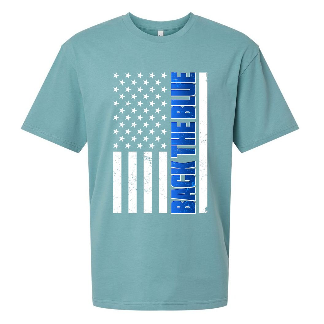 Back The Blue Thin Blue Line US Flag Sueded Cloud Jersey T-Shirt