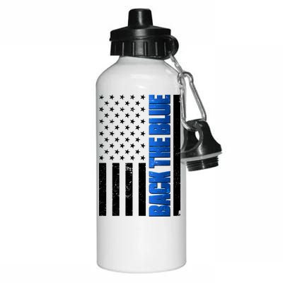 Back The Blue Thin Blue Line US Flag Aluminum Water Bottle