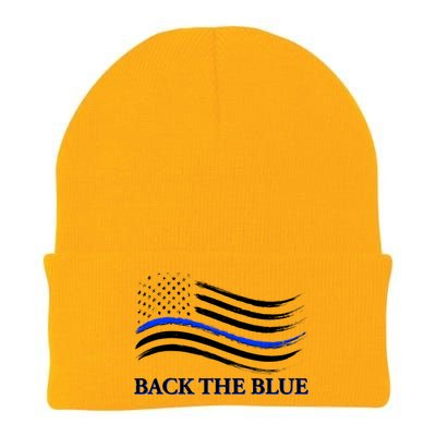 Back The Blue Thin Blue Line USA Flag Knit Cap Winter Beanie