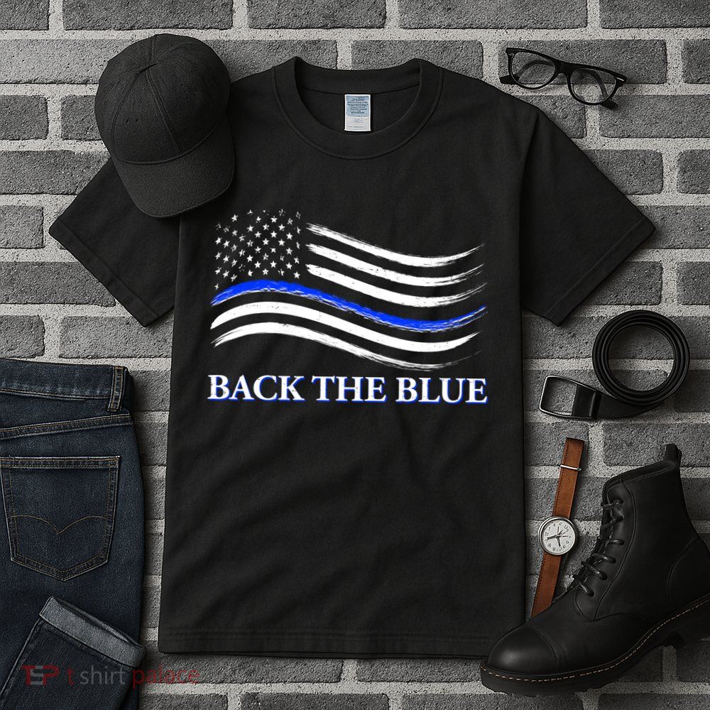Back The Blue Thin Blue Line USA Flag Tall T-Shirt
