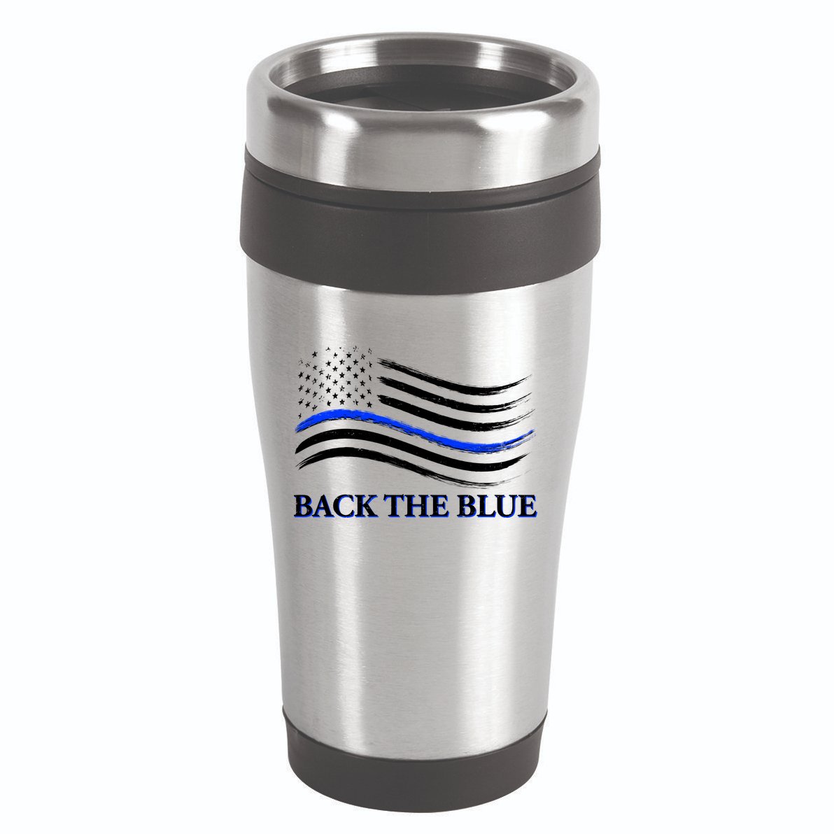 Back The Blue Thin Blue Line USA Flag 16oz Travel Tumbler
