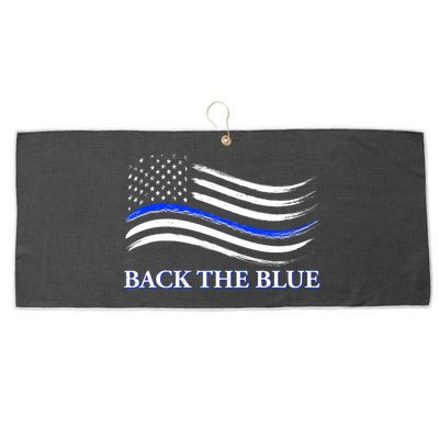 Back The Blue Thin Blue Line USA Flag Large Microfiber Waffle Golf Towel