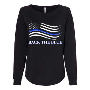 Back The Blue Thin Blue Line USA Flag Womens California Wash Sweatshirt